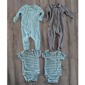 Primary Footless Sleepers and Onesies Bundle, 0-3 and 3-6M (Z2)
